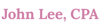 John Lee, CPA Logo