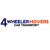 4 Wheeler Movers Car Transport Logotype