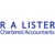 R A Lister Chartered Accountant Logotype